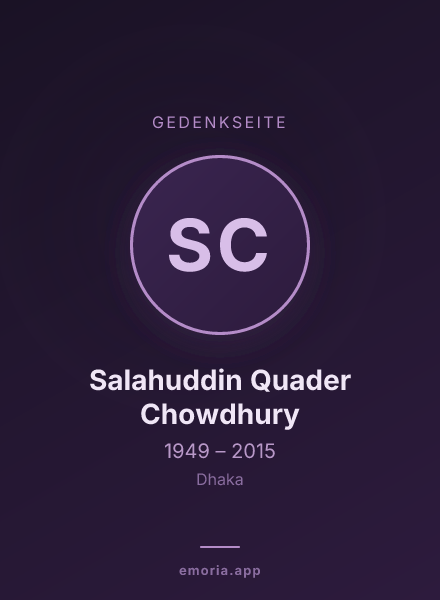Gedenkportrait von Salahuddin Quader Chowdhury