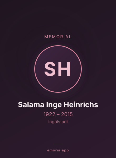 Memorial portrait of Salama Inge Heinrichs