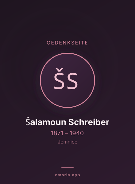 Gedenkportrait von Šalamoun Schreiber