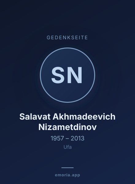 Gedenkportrait von Salavat Akhmadeevich Nizametdinov