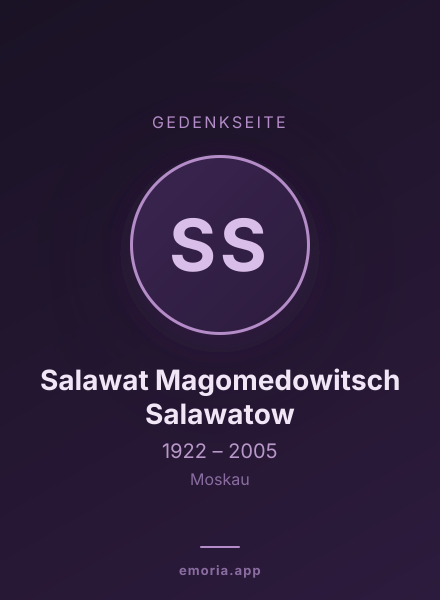 Gedenkportrait von Salawat Magomedowitsch Salawatow