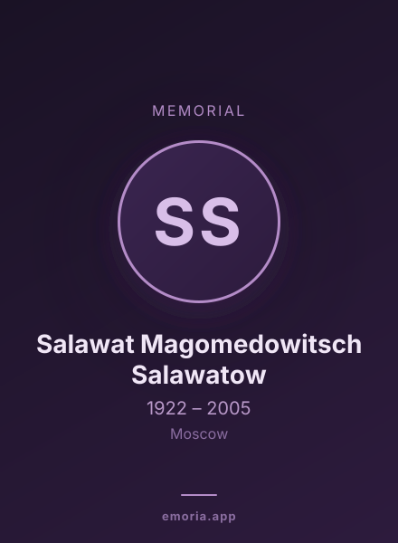 Memorial portrait of Salawat Magomedowitsch Salawatow