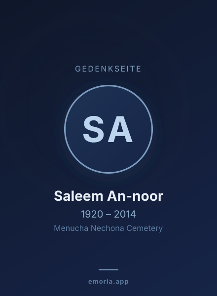 Gedenkportrait von Saleem An-noor