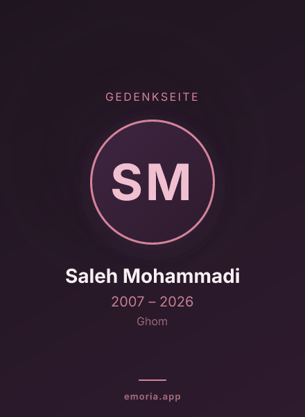 Gedenkportrait von Saleh Mohammadi