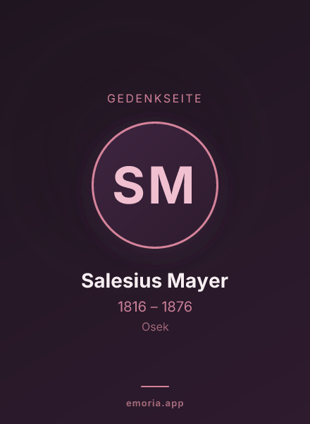 Gedenkportrait von Salesius Mayer