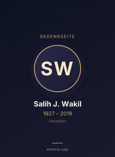 Gedenkportrait von Salih J. Wakil