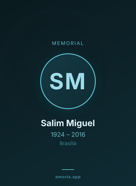 Memorial portrait of Salim Miguel