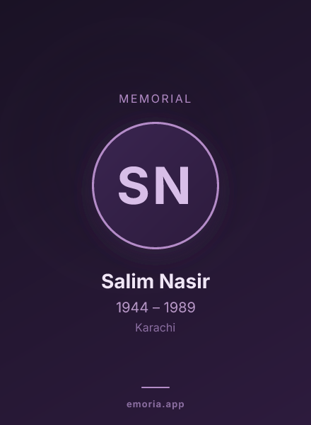 Memorial portrait of Salim Nasir