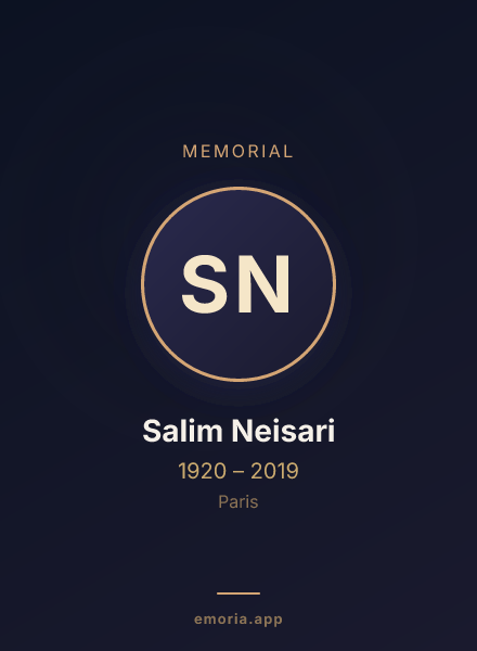 Memorial portrait of Salim Neisari