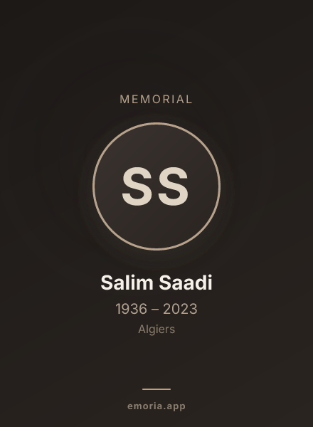Memorial portrait of Salim Saadi