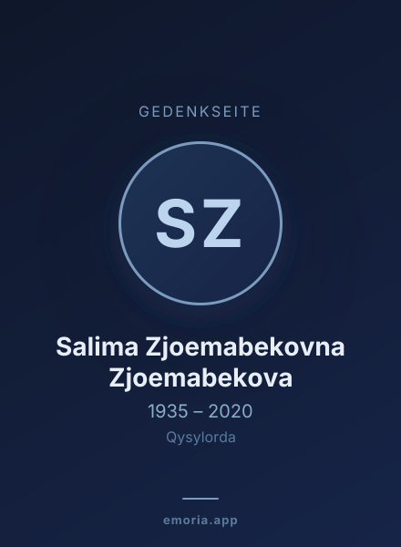 Gedenkportrait von Salima Zjoemabekovna Zjoemabekova