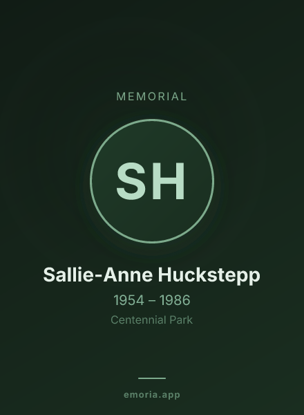 Memorial portrait of Sallie-Anne Huckstepp