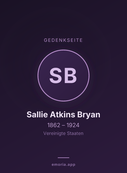 Gedenkportrait von Sallie Atkins Bryan