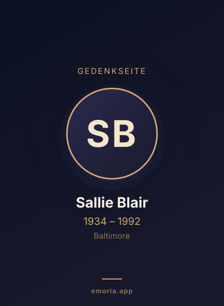 Gedenkportrait von Sallie Blair