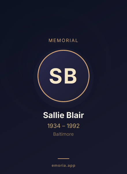 Memorial portrait of Sallie Blair