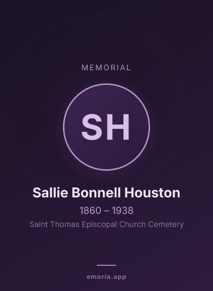 Memorial portrait of Sallie Bonnell Houston