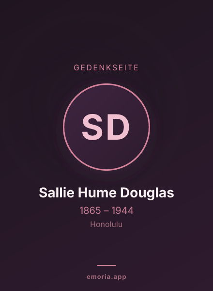 Gedenkportrait von Sallie Hume Douglas