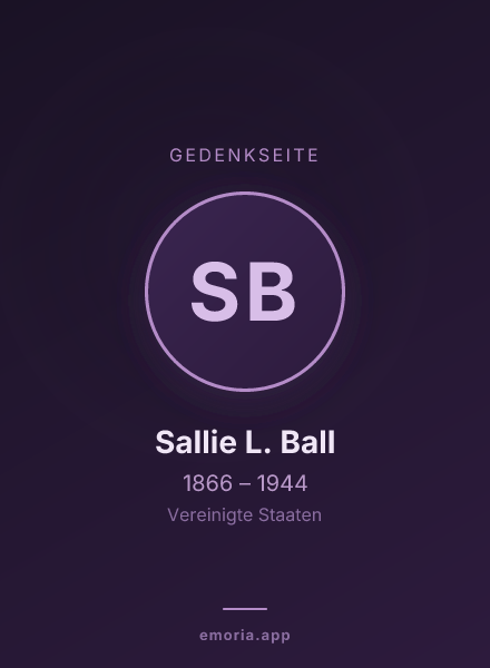 Gedenkportrait von Sallie L. Ball
