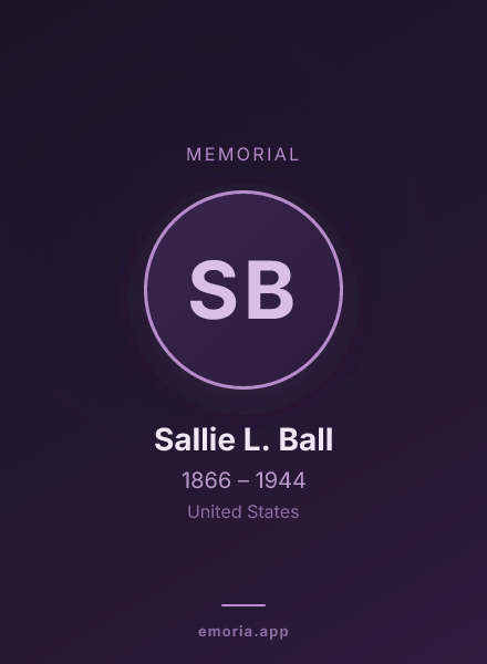 Memorial portrait of Sallie L. Ball