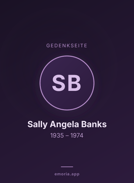 Gedenkportrait von Sally Angela Banks