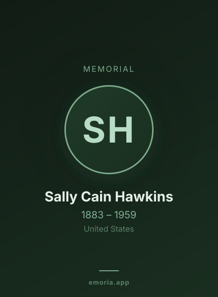 Memorial portrait of Sally Cain Hawkins