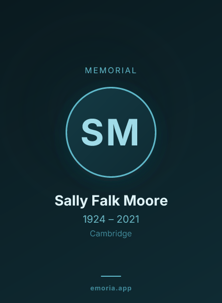 Memorial portrait of Sally Falk Moore