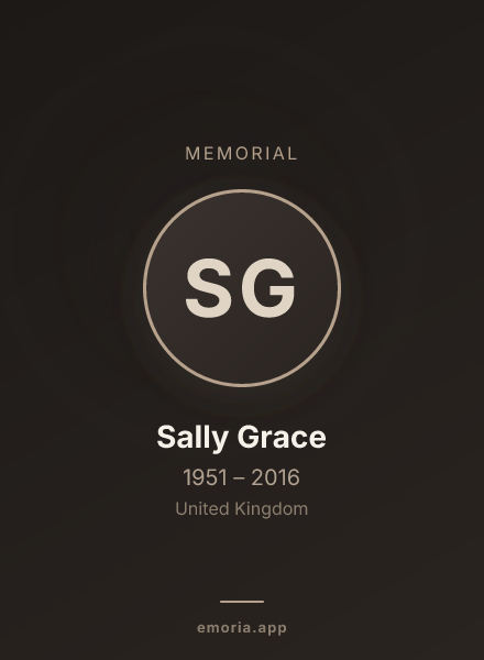 Memorial portrait of Sally Grace