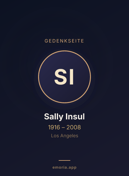 Gedenkportrait von Sally Insul