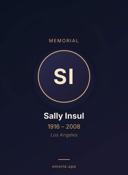 Memorial portrait of Sally Insul