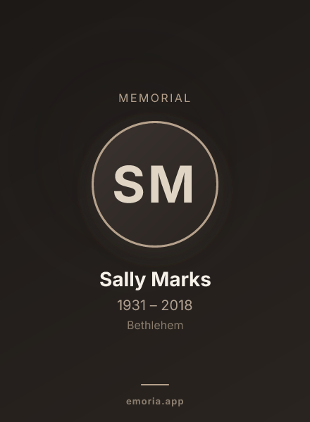 Memorial portrait of Sally Marks