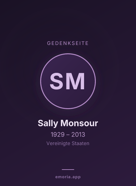 Gedenkportrait von Sally Monsour