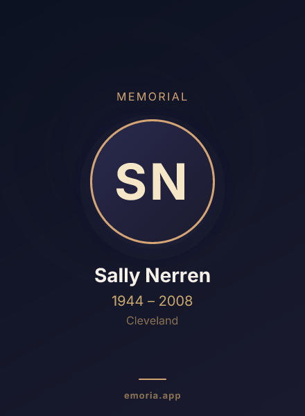 Memorial portrait of Sally Nerren