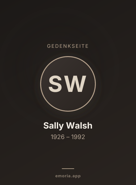 Gedenkportrait von Sally Walsh