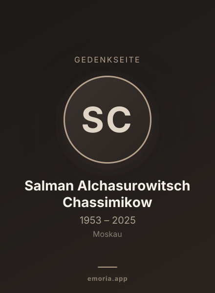 Gedenkportrait von Salman Alchasurowitsch Chassimikow