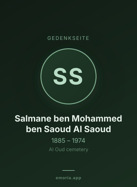 Gedenkportrait von Salmane ben Mohammed ben Saoud Al Saoud