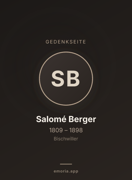 Gedenkportrait von Salomé Berger