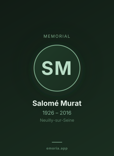 Memorial portrait of Salomé Murat