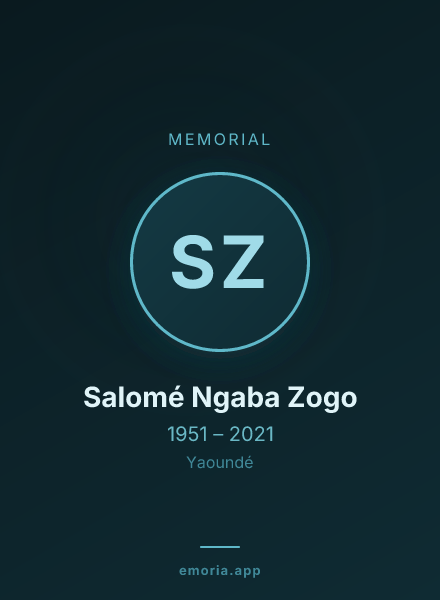 Memorial portrait of Salomé Ngaba Zogo
