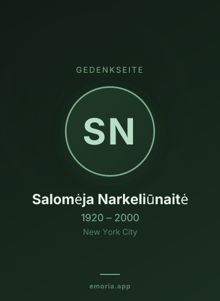 Gedenkportrait von Salomėja Narkeliūnaitė