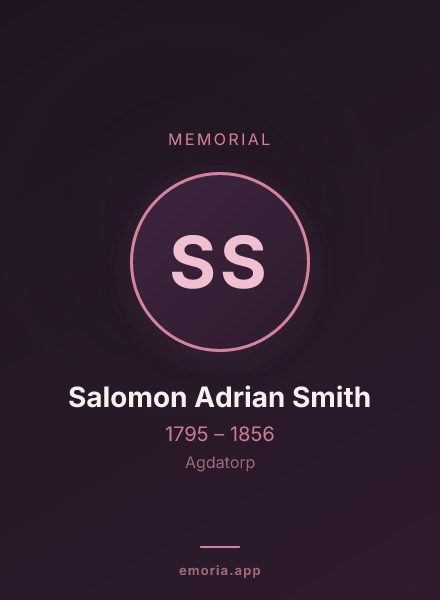 Memorial portrait of Salomon Adrian Smith