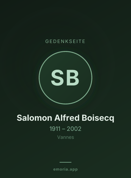 Gedenkportrait von Salomon Alfred Boisecq