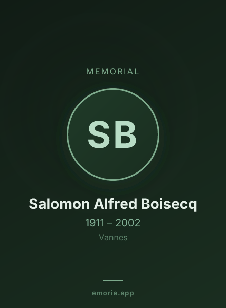Memorial portrait of Salomon Alfred Boisecq