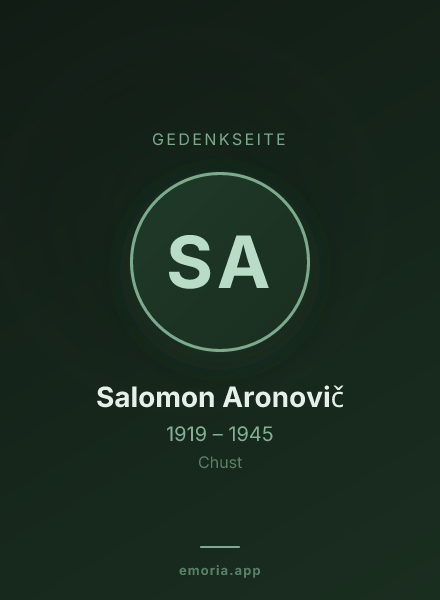 Gedenkportrait von Salomon Aronovič