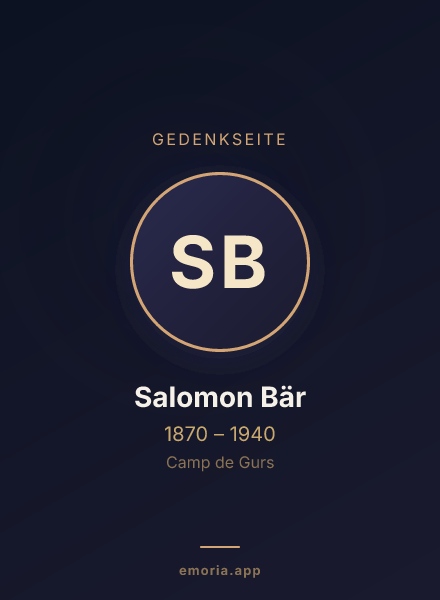 Gedenkportrait von Salomon Bär