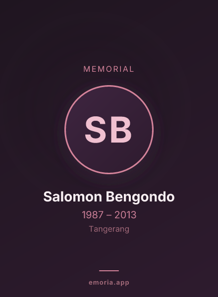 Memorial portrait of Salomon Bengondo