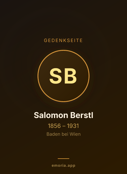 Gedenkportrait von Salomon Berstl