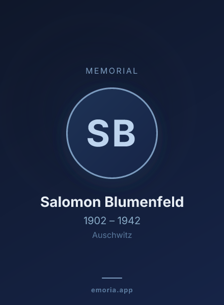 Memorial portrait of Salomon Blumenfeld