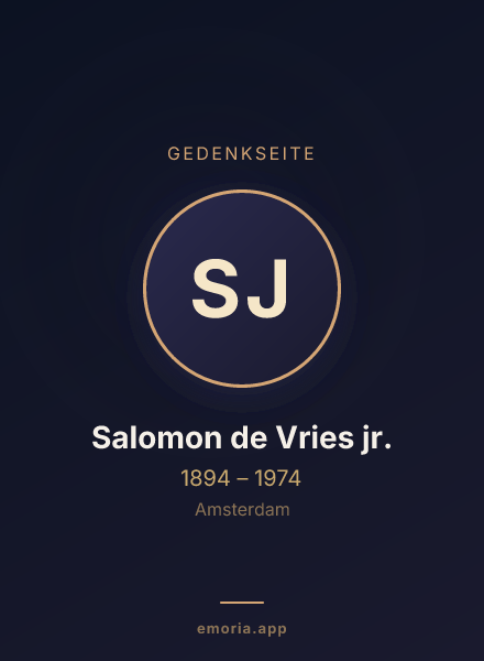 Gedenkportrait von Salomon de Vries jr.