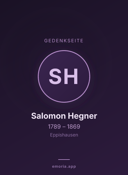 Gedenkportrait von Salomon Hegner