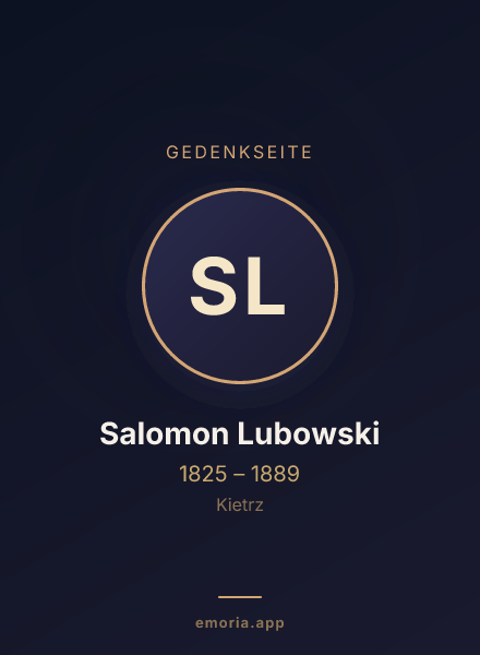 Gedenkportrait von Salomon Lubowski